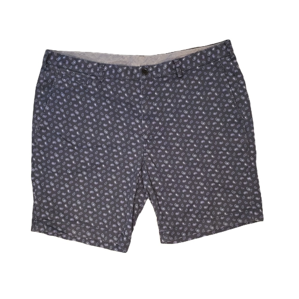 Brooks Brothers Bermuda Shorts Mens W40 Navy Paisley Cotton Stretch Chino Golf